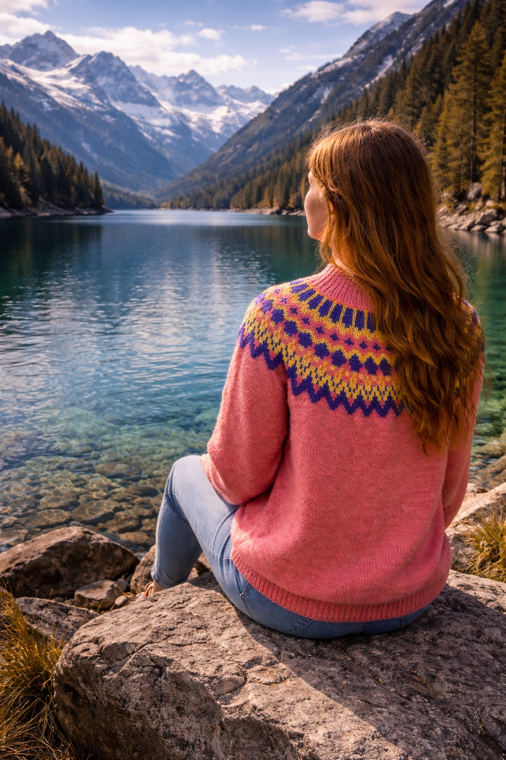 Pulóver rosal artesanal